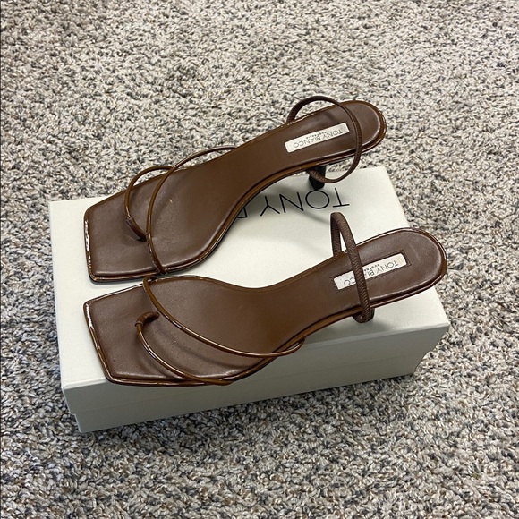 Tony Bianco Brown Strappy Heels - Picture 8 of 9